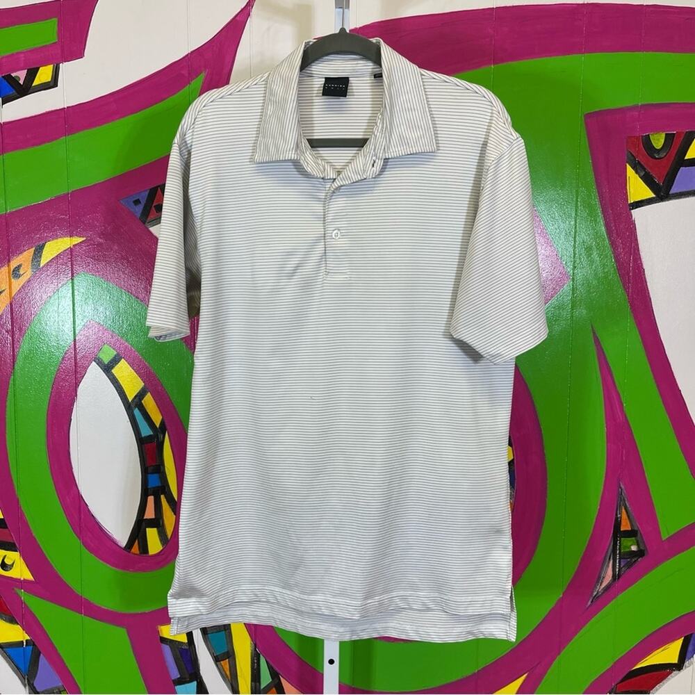 Dunning Golf. Striped Polo Shirt. Size Medium. Good used condition!
